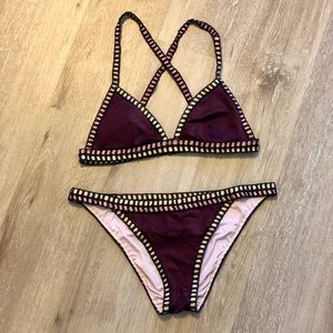 Victoria’s Secret Triangle Bikini w/ Crochet Trim